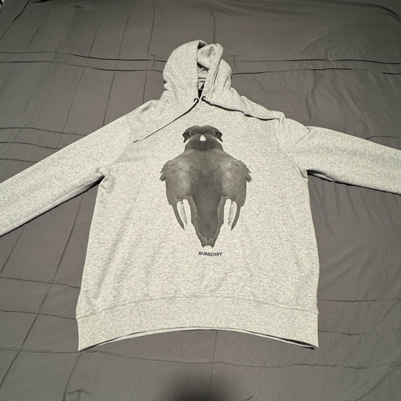 Burberry Gray Hoodie with Swan Design